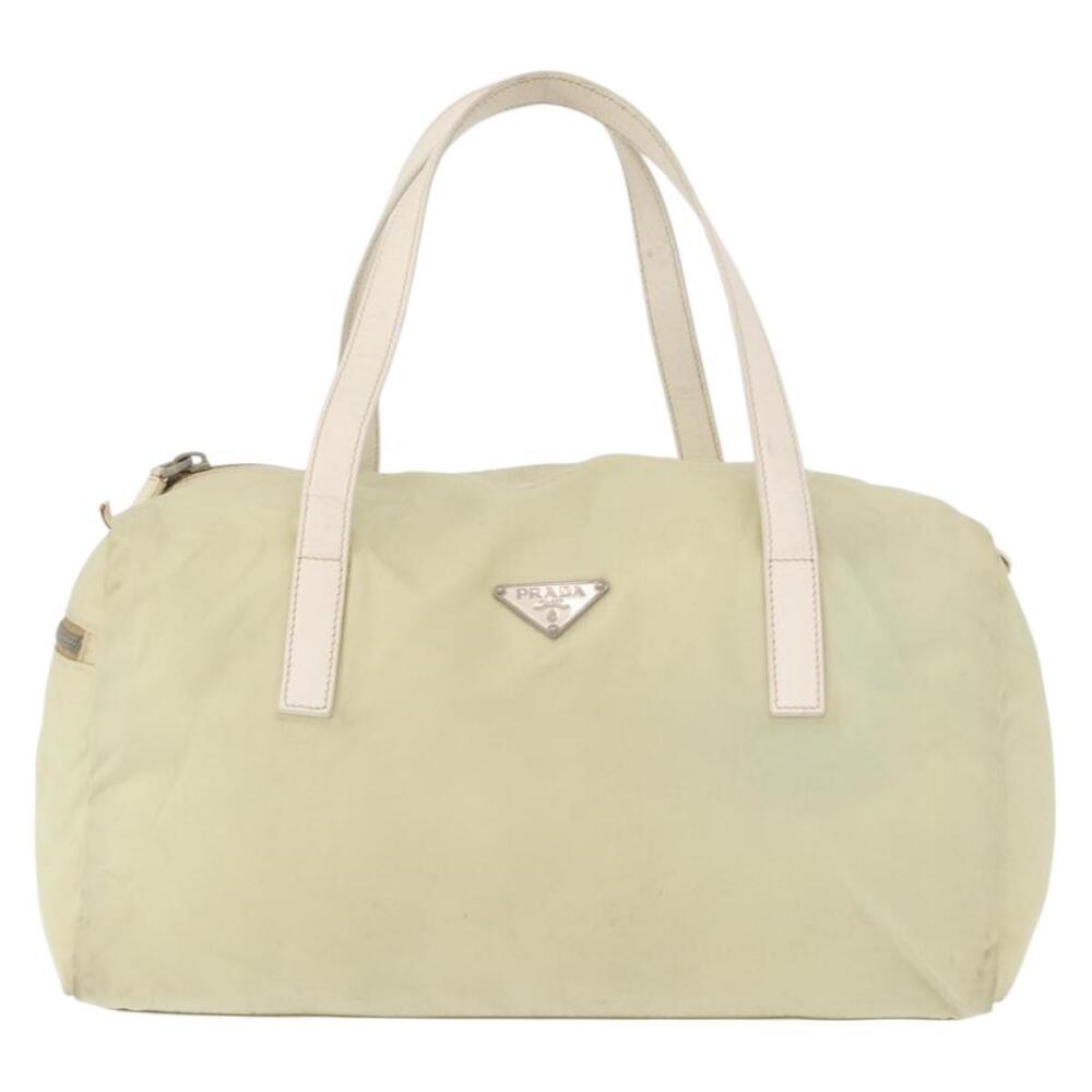 PRADA Hand Bag Nylon Ivory Silver Auth 164232 - Picture 13 of 16